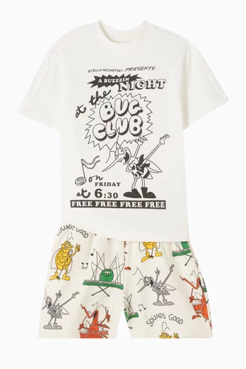 تي شيرت بطبعة شعار الماركة قطن