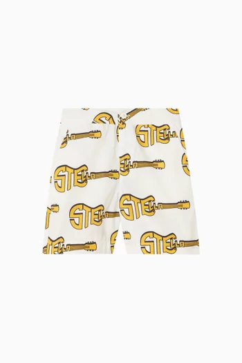 شورت رياضي بنقشة شعار غيتار