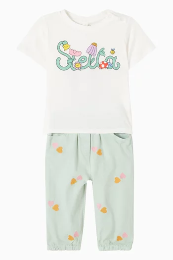 Heart-embroidered Sweatpants