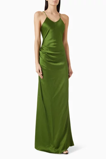 فستان بتصميم كاميسول ودرابيه كريب