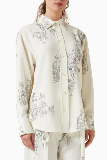 Floral-print Pyjama Shirt