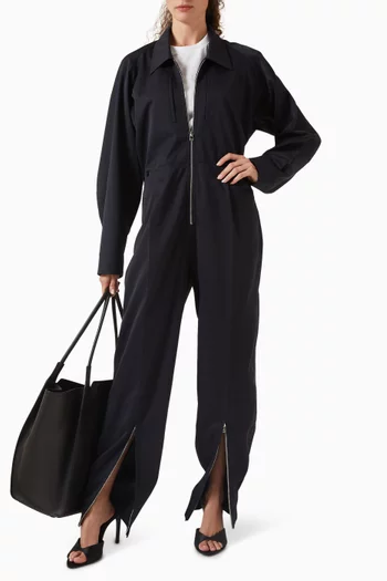 Cargo Jumpsuit in Wool Blend