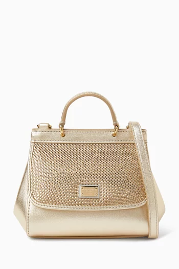 Sicily Top-handle Bag in Crystal-embellished Leather