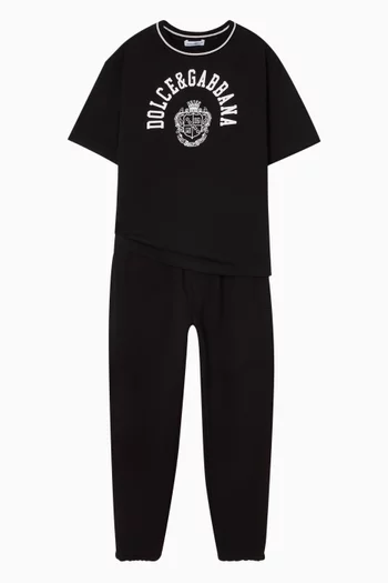 Logo Patch Track Pants in Cotton