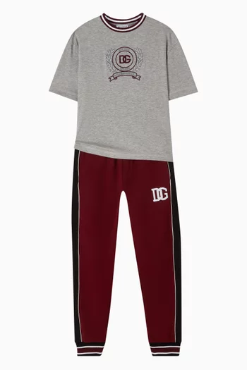 تي شيرت بطبعة شعار الماركة قطن