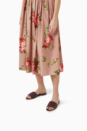 Bianca Strass-embellished Logo Slide Sandals in Leather