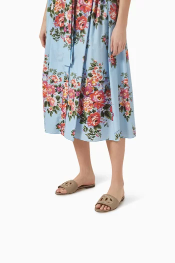 Bianca Strass-embellished Logo Slide Sandals in leather