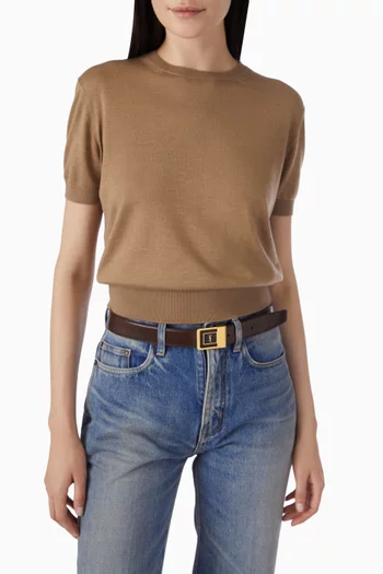 LA 66 Buckle Belt in Smooth Calf Leather