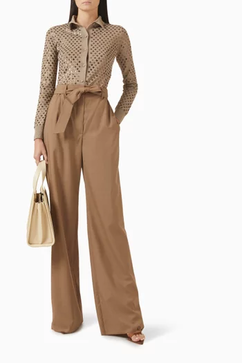 كارديغان مطرز بالترتر صوف بكر