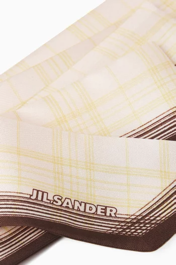 Logo Checked Scarf in Silk