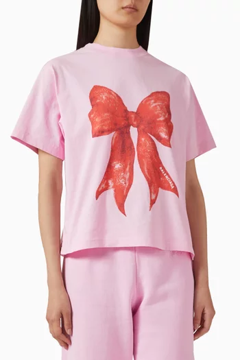 Medium-fit Bow T-shirt in Cotton Jersey