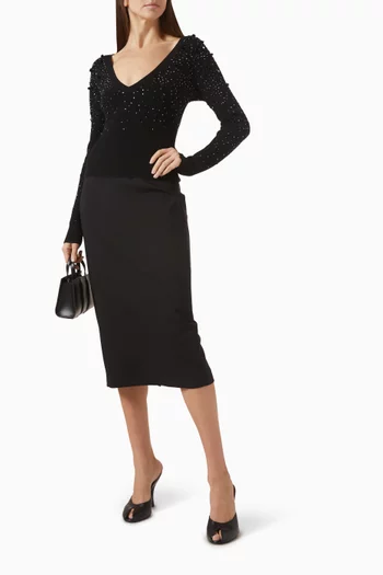 Embellished Sweater in Wool-cashmere