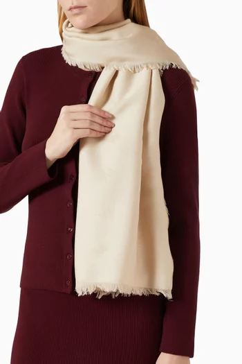 شال كبير بتصميم مربع صوف وحرير