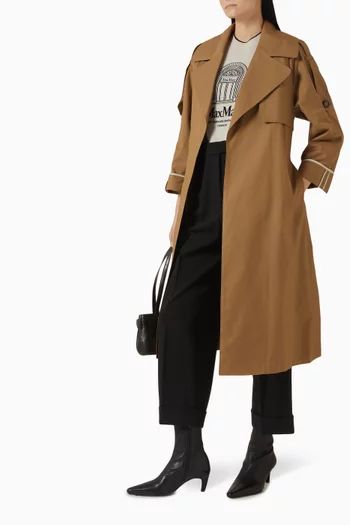 Belted Trench Coat in Cotton-blend