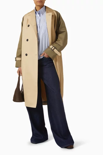 Oversized Striped Shirt in Poplin