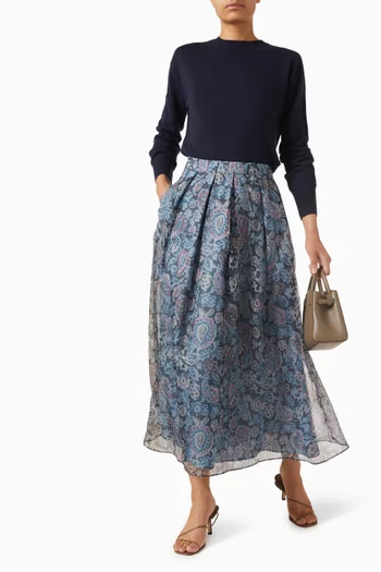 تنورة بانتون حرير وأورجانزا