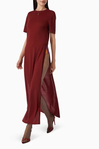 Knit T-shirt Maxi Dress in Wool