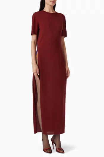 Knit T-shirt Maxi Dress in Wool