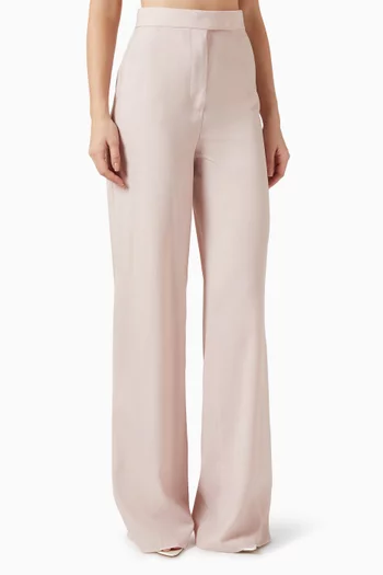 Wide-leg Pants in Silk-canvas