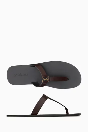 Babylone Slide Sandals in Leather