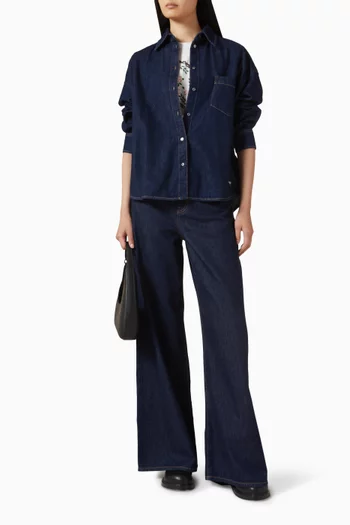 قميص بقصة فضفاضة دينم