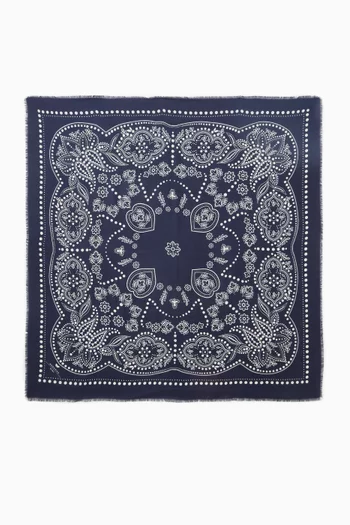 وشاح مزين بنقشة مزيج صوف وحرير