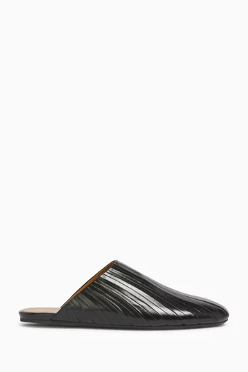 Strip Sabot Shoes in Leather