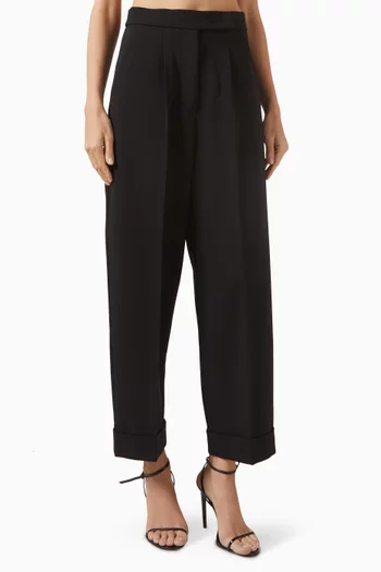 بنطال بقصة تضيق باتجاه الحافة صوف