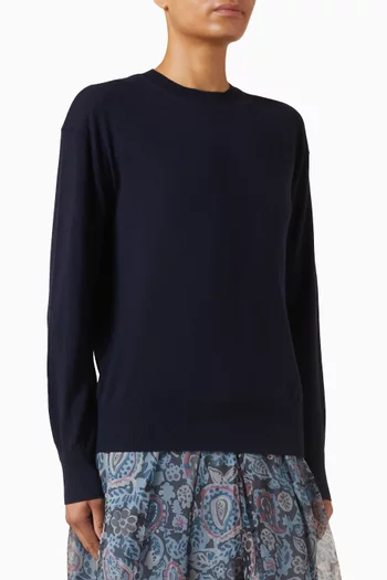 سترة بفتحة رقبة مستديرة مزيج صوف