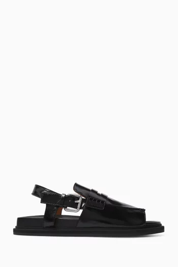 Loafer Sandals in Leather