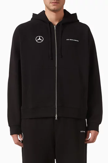 Logo Zip Hoodie in Cotton-fleece