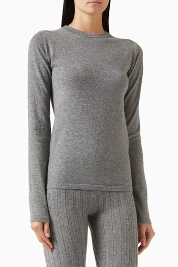 Crewneck Knit Top in Cashmere