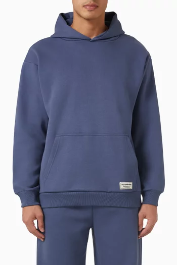 كنزة بغطاء رأس وقصة فضفاضة مزيج قطن عضوي