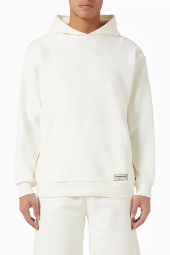 كنزة بغطاء رأس وقصة فضفاضة مزيج قطن عضوي