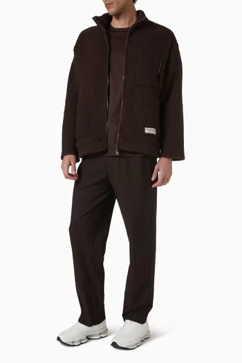 جاكيت بسحّاب صوف بارز