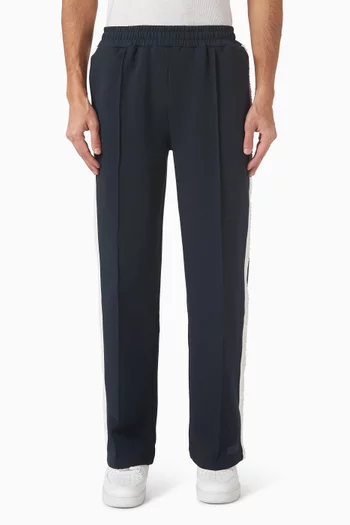 Embossed Contrast Panel Straight Leg Pants