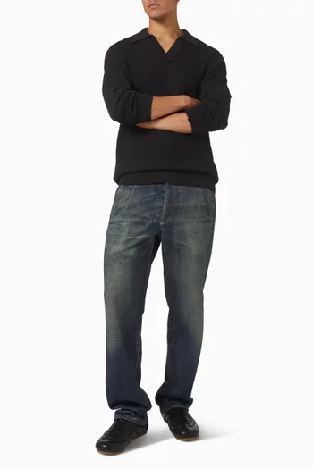 سترة بولو شارلز بياقة جوني صوف