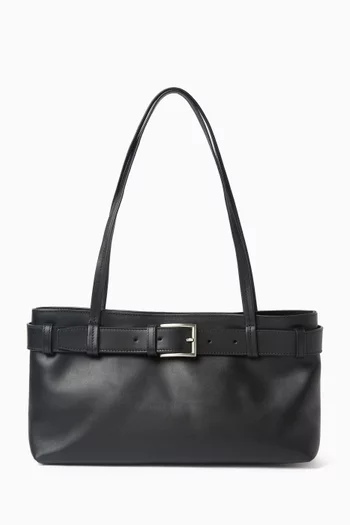 Belt Detail Baguette Bag in Leather
