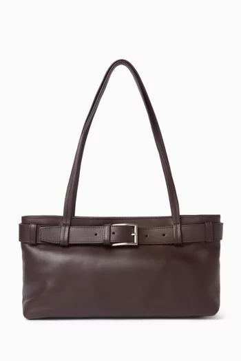 Belt Detail Baguette Bag in Leather