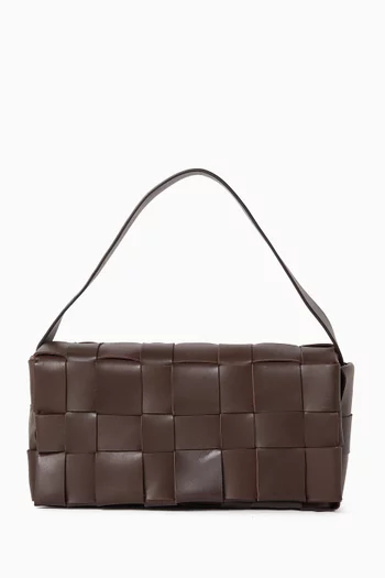 Mini Woven Tote Bag in Leather