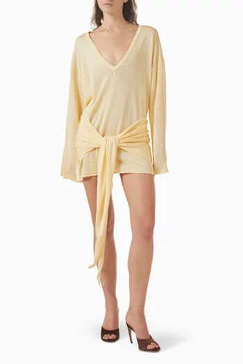 Knotted Mini Dress in Viscose