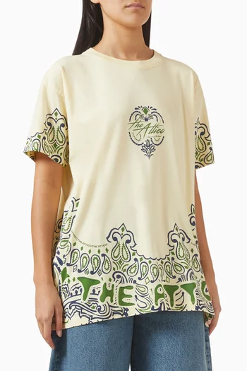 Oversized Bandana-print T-shirt in Cotton