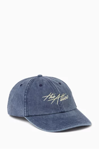 Embroidered Cap in Denim