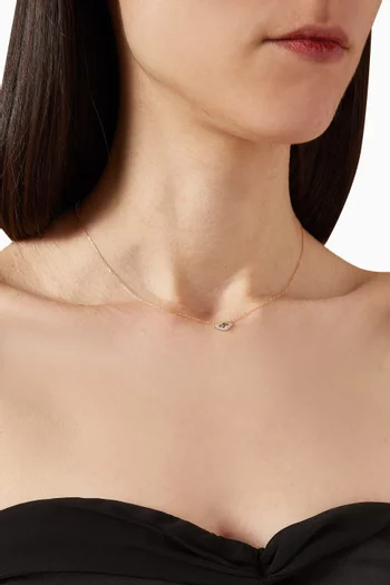 قلادة مزينة بدلاية عين الحسود مرصعة بالزمرد ذهب عيار 14