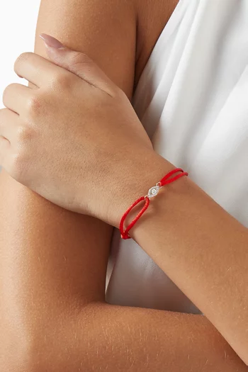 سوار بتصميم حبل بحلية عين الحسود مرصعة بالماس ذهب عيار 14