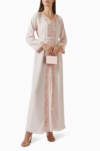 Embroidered Belted Kaftan