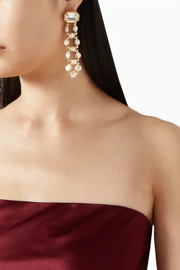 أقراط سيرافين مزينة بلؤلؤ نحاس مطلي ذهب عيار 24