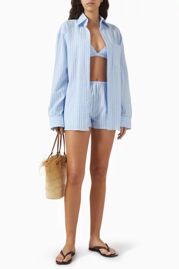 قميص كلاسيكي بأزرار قطن