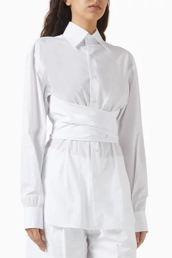 قميص بتصميم ملفوف قطن