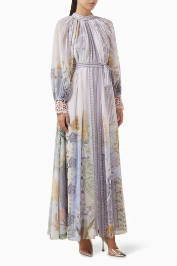 Aurina Belted Dress in Chiffon